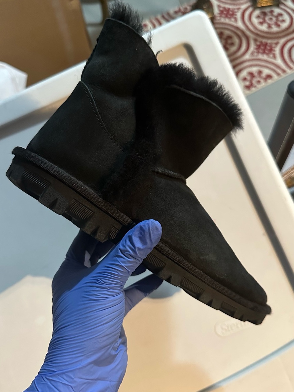 Black Cozy Shearling-Lined Winter Ankle Boots - Women's